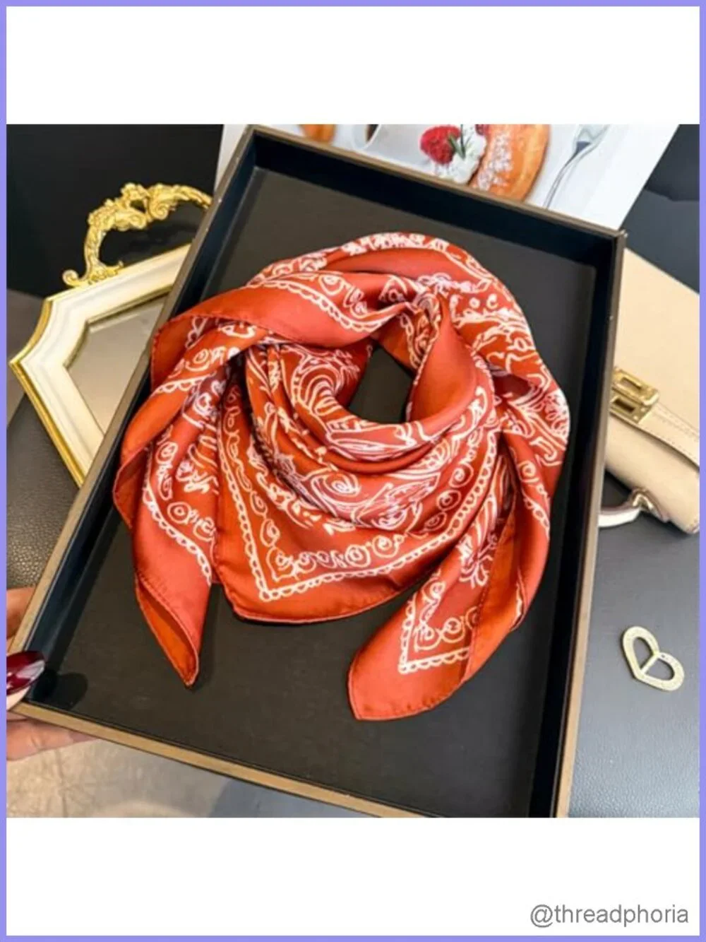 Satin Silk Square Scarf Hair Wrap Headscarf for Sleeping Handbags